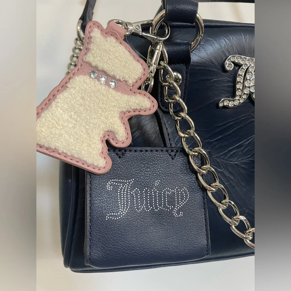 Juicy Couture Juicify Satchel Regal Blue Bag Detachable Charms Crossbody NEW